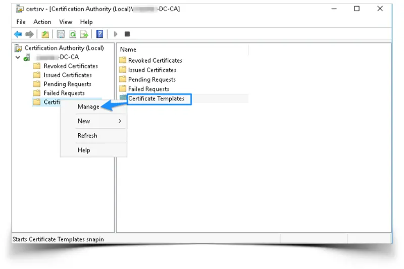 Manage the Certificate Templates