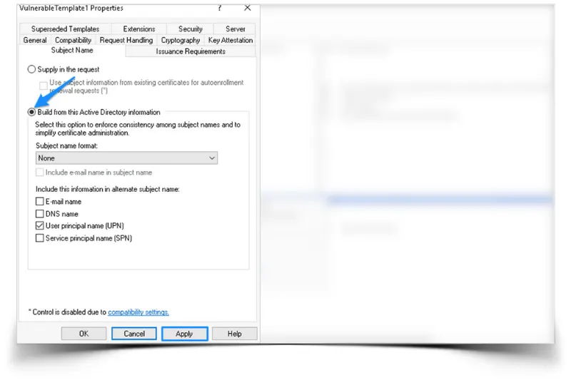 Manage Vulnerable Certificate Template Properties