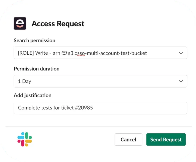 Slack access request entitle