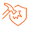 Security gaps shield orange 100x100