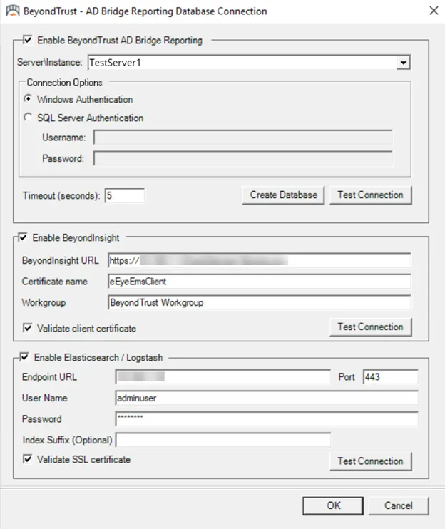 AD Bridge Overview 3 Reporting Database Connection