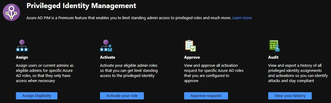 Azure Portal Privileged Identity Management Admins Users