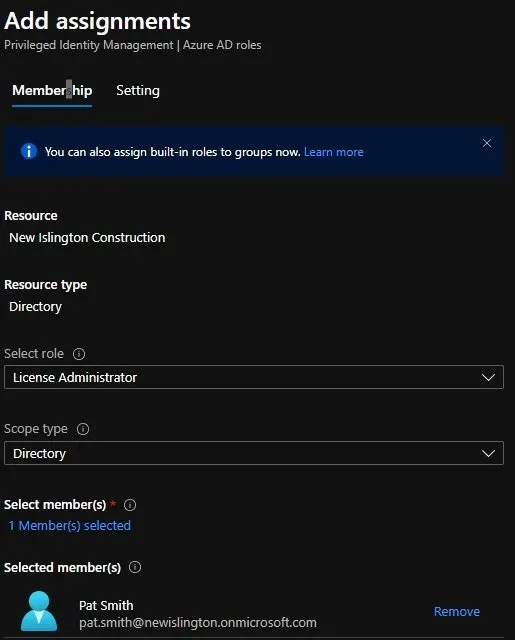 Options Assign Azure Pim Roles