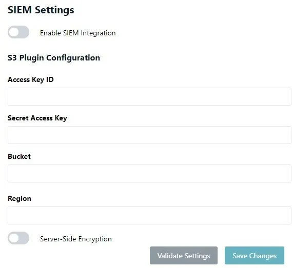 Siem Settings Integration Endpoint Event Data
