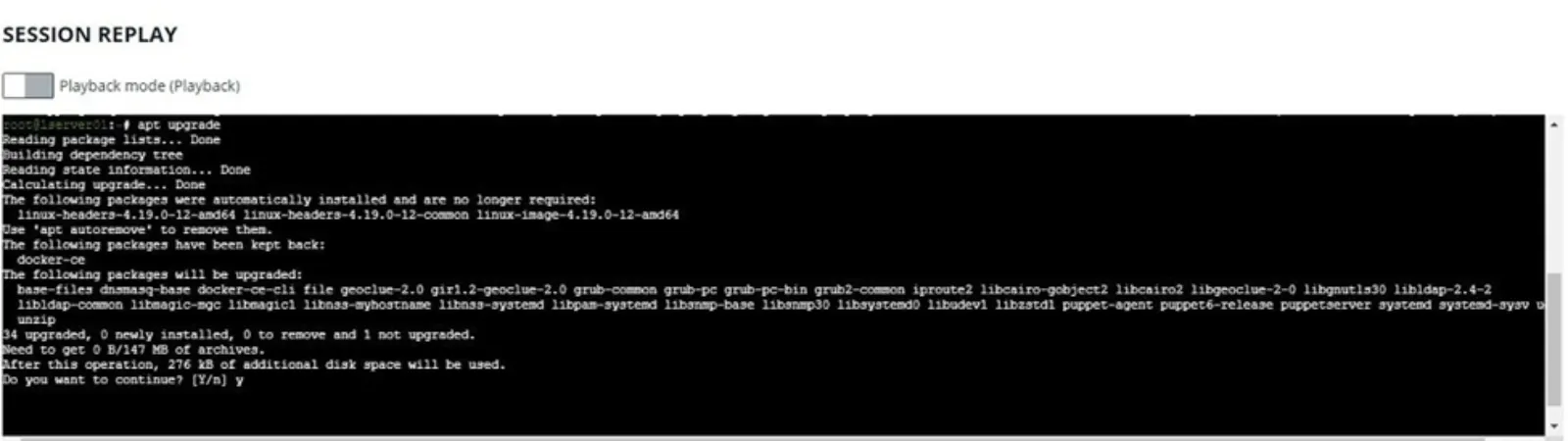 Unix and Linux Session Replay1