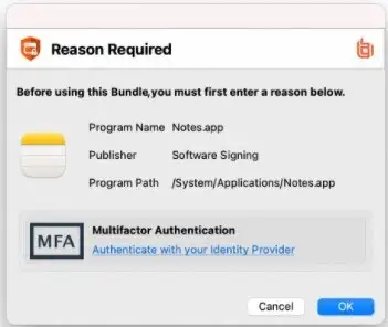Privilege Management Mac Message Request Mfa