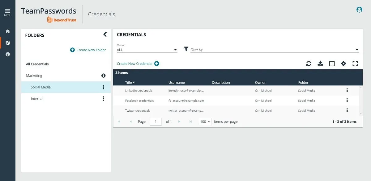 Teams Passwords Configuration Ownership