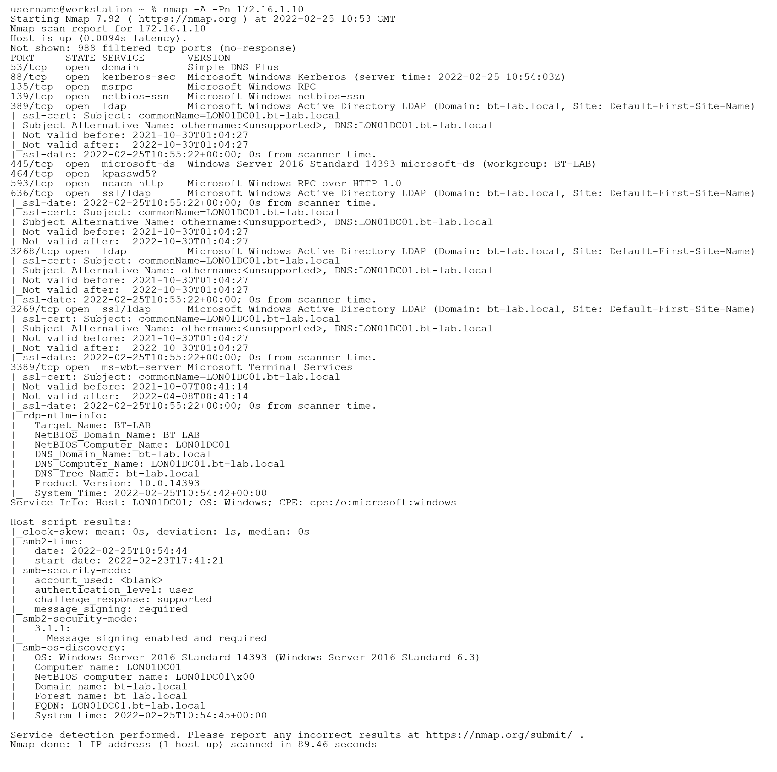 Port Scan Example
