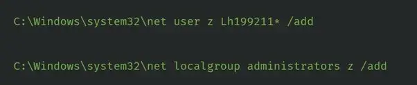 Commands Create New Local Admin User