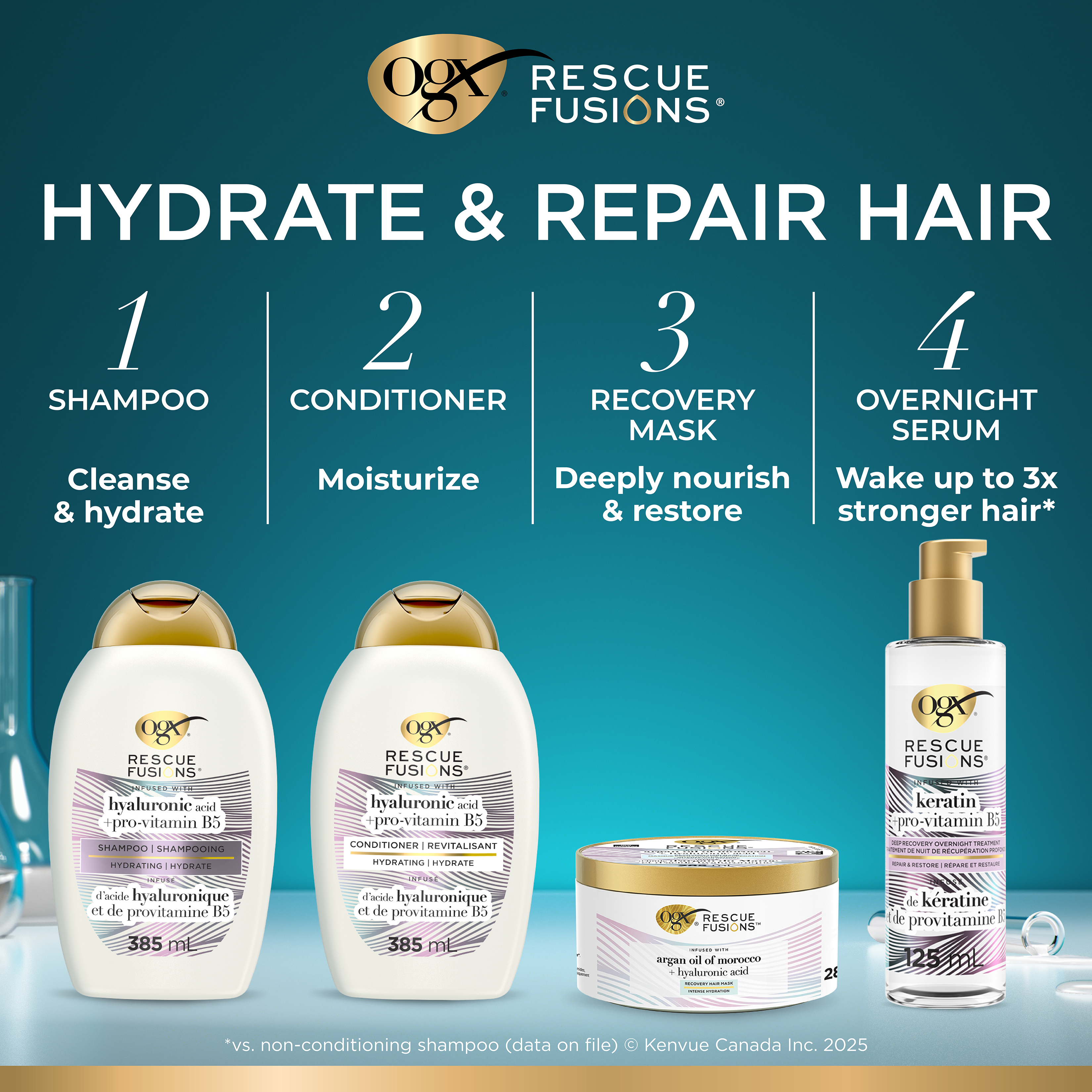 Rescue Fusions® Argan Oil + Hyaluronic Acid Hair Mask | OGX®