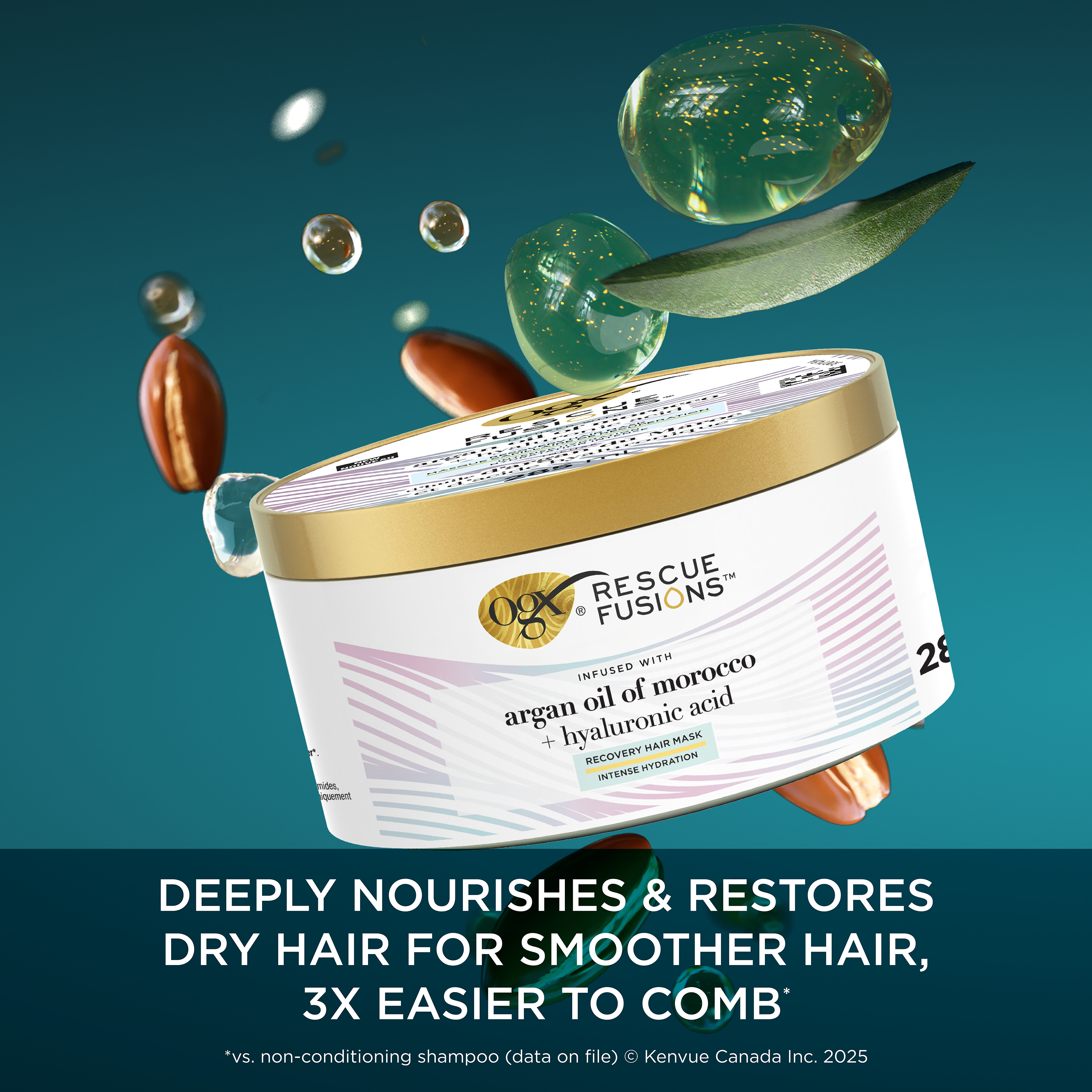 Rescue Fusions® Argan Oil + Hyaluronic Acid Hair Mask | OGX®