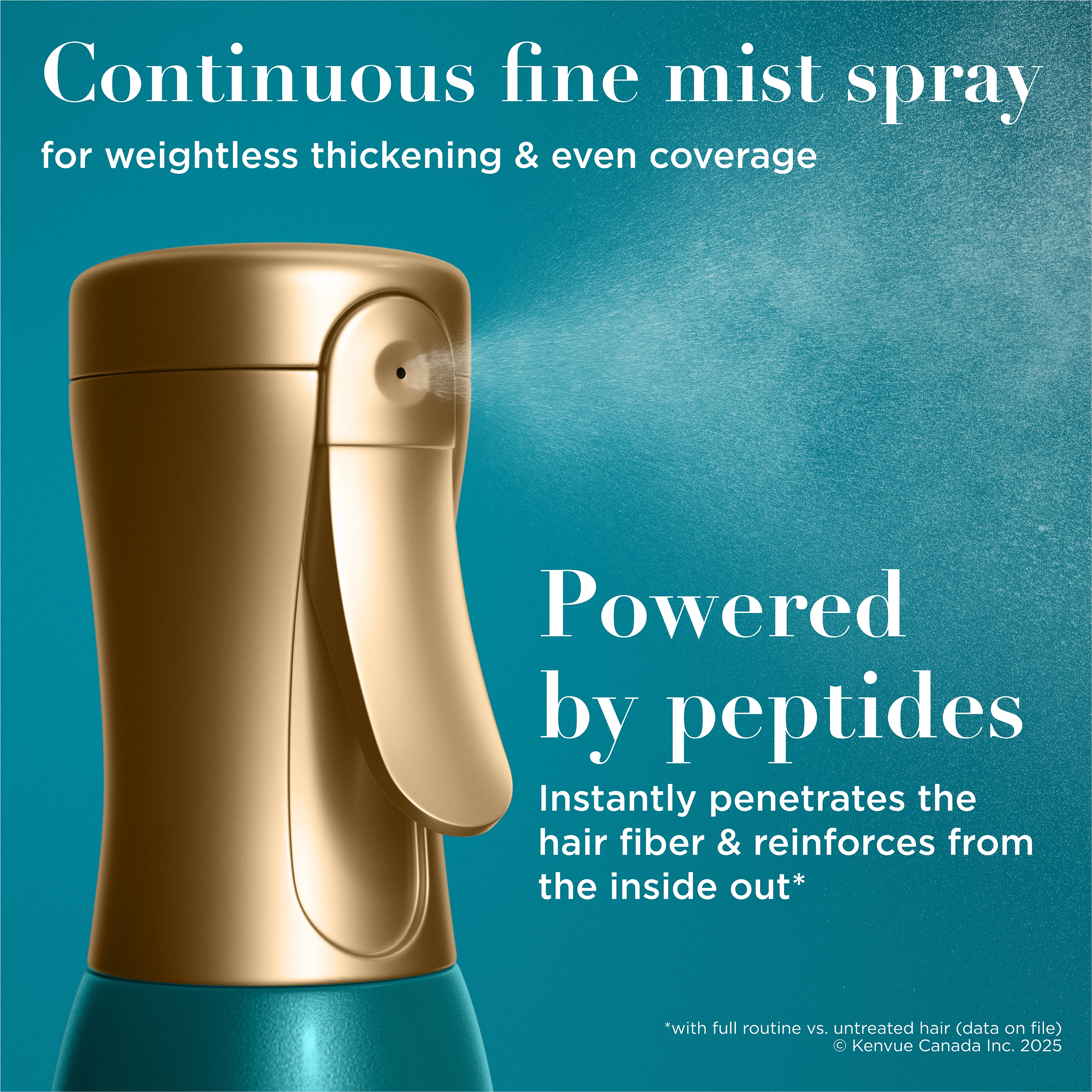 Enhanced digital image of OGX® ProGrowth + Peptide Serum Mist, 193mL​ spray bottle