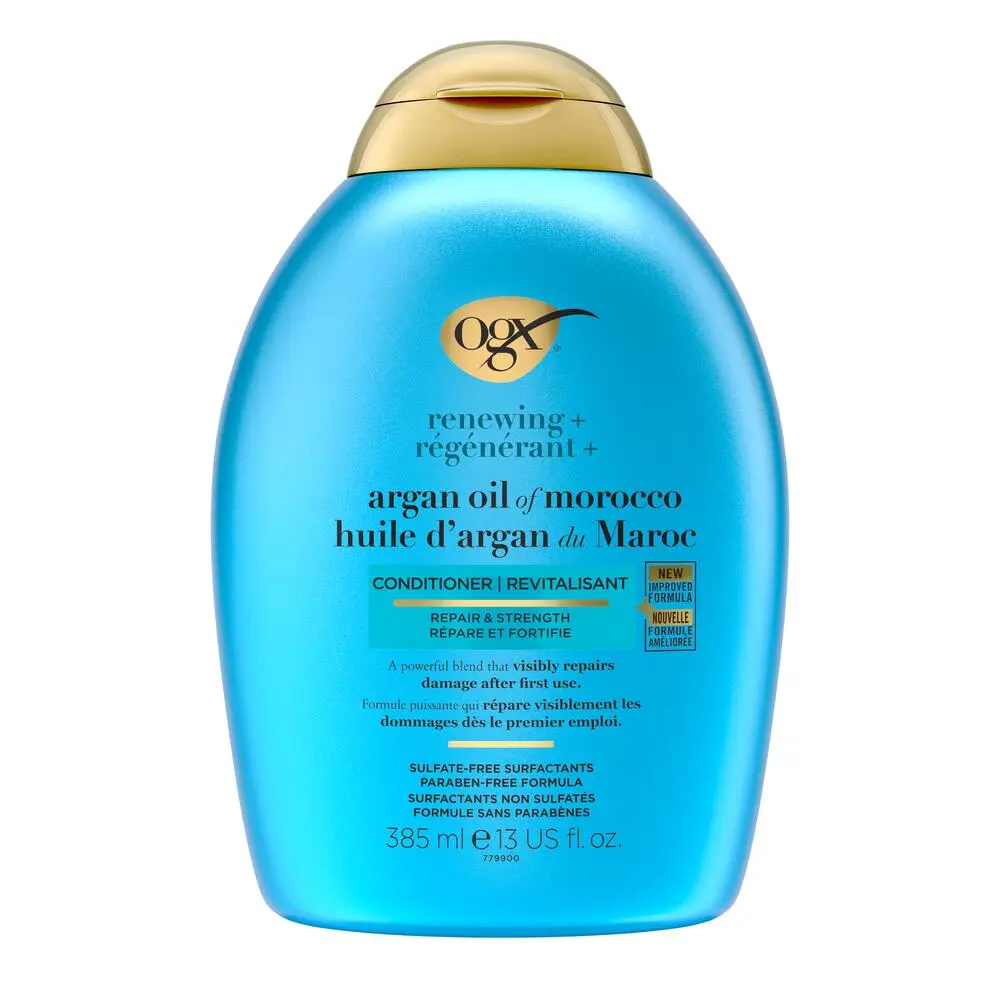 Front shot of OGX® Renewing+ Argan Oil of Morocco Conditioner, 385mL, squeeze bottle