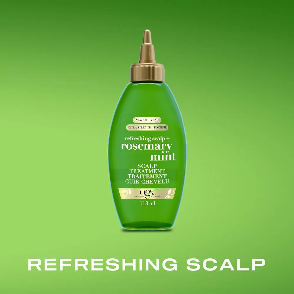Front shot of OGX® Rosemary Mint Extra Strength Scalpt Treatment . 118 Ml