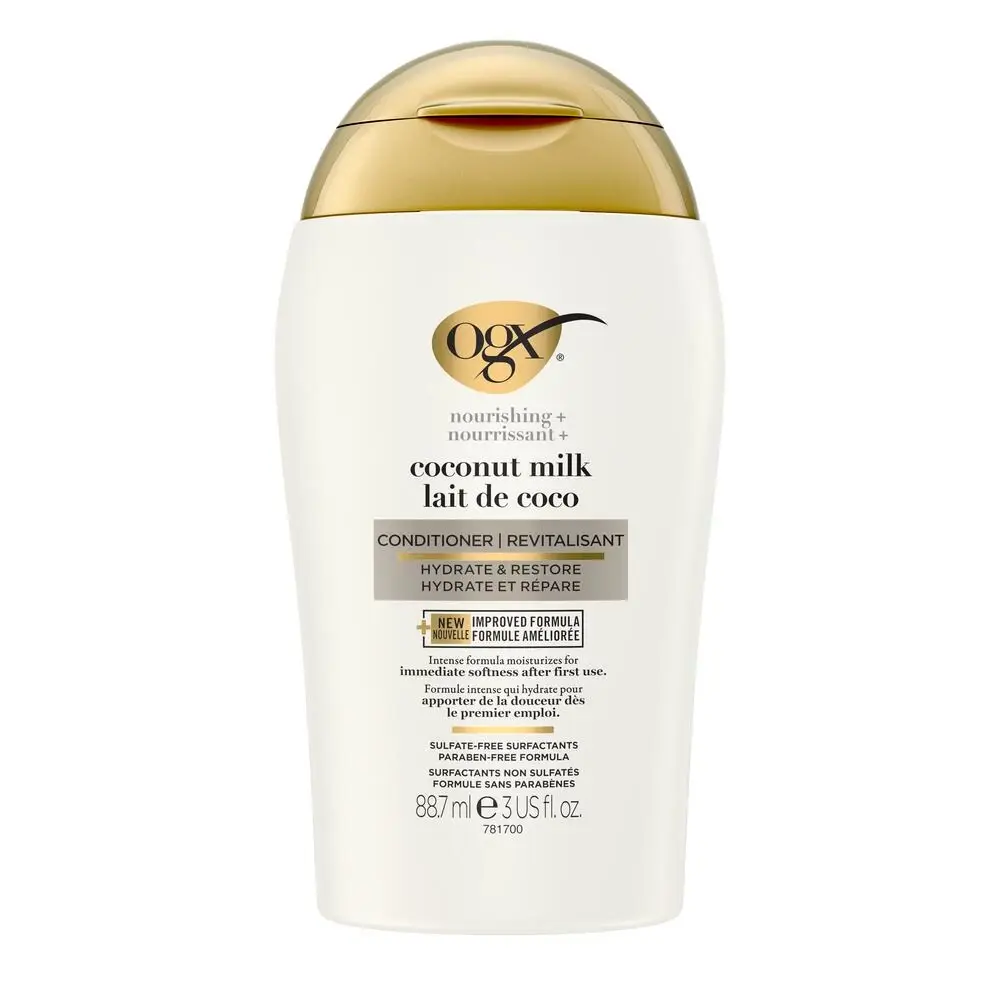 Front shot of OGX® Nourishing + Coconut Milk Conditioner, 88.7 mL bottle
