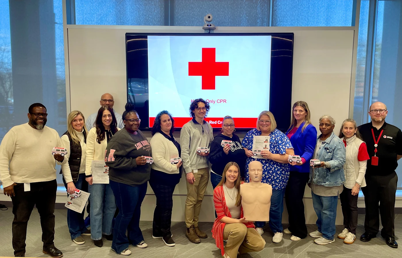 PHLY employees attending an American Red Cross CPR training.