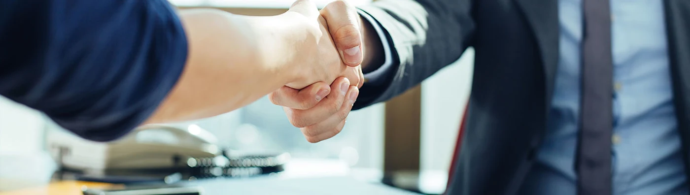 Handshake between two professionals