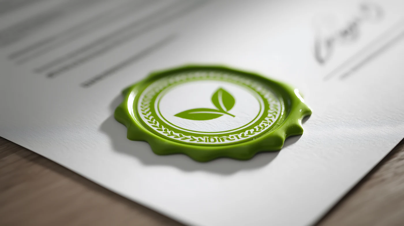 Green certificate seal