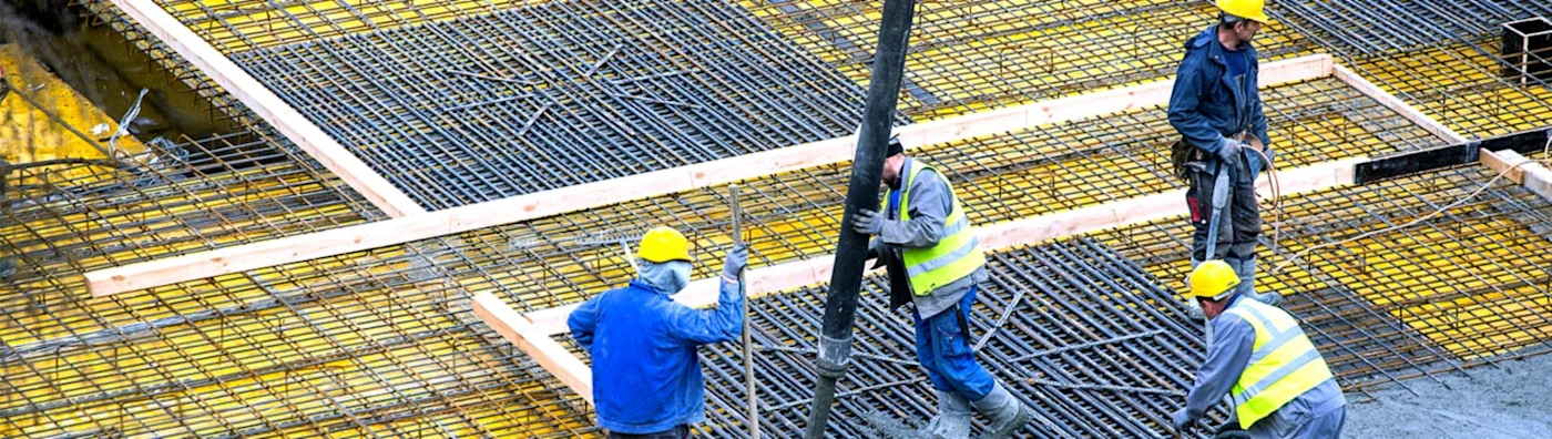 Men working in a construction site.