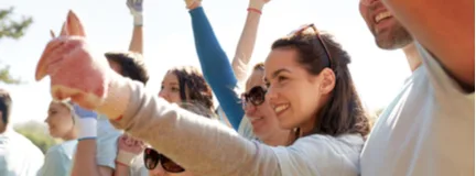 Crowd of people showing support