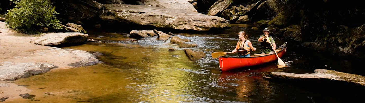 Two people kayaking.