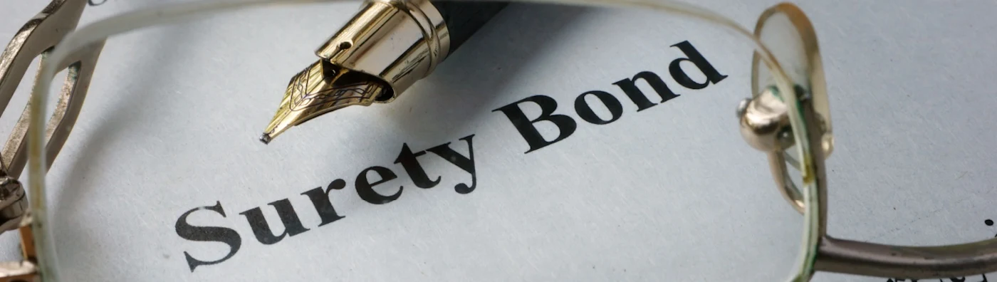 The words “surety bond” written on an official document.