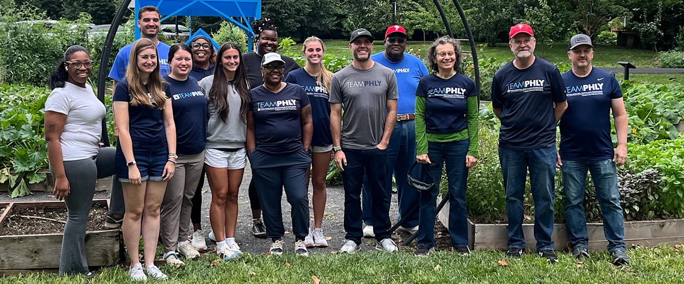 People standing in one line