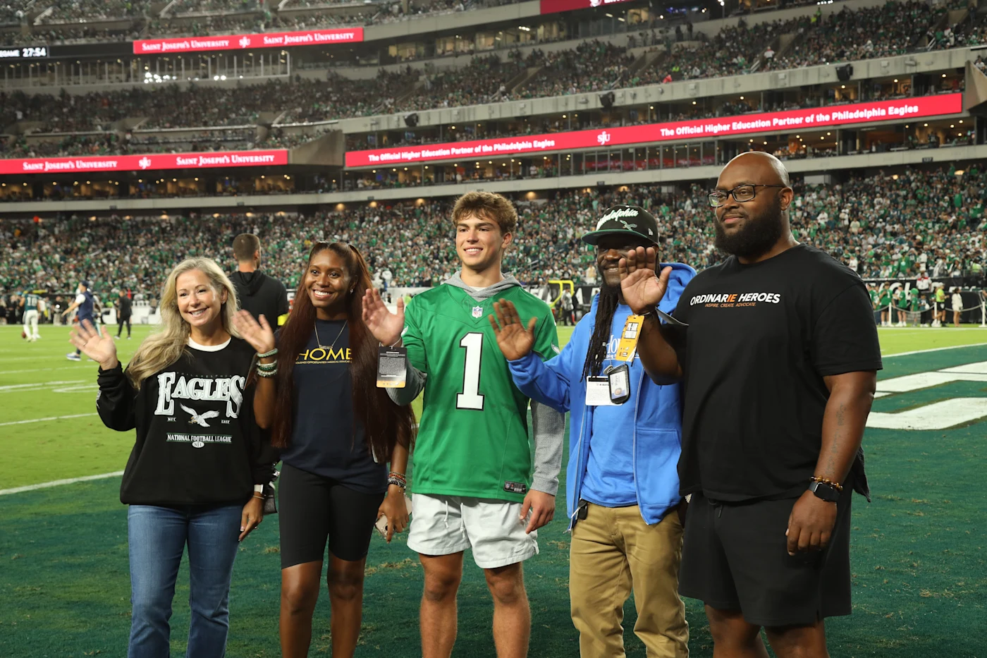PHLY-recognized non-profit takes the field at Lincoln Financial Field as the Community RedZone sponsored charity of the night.