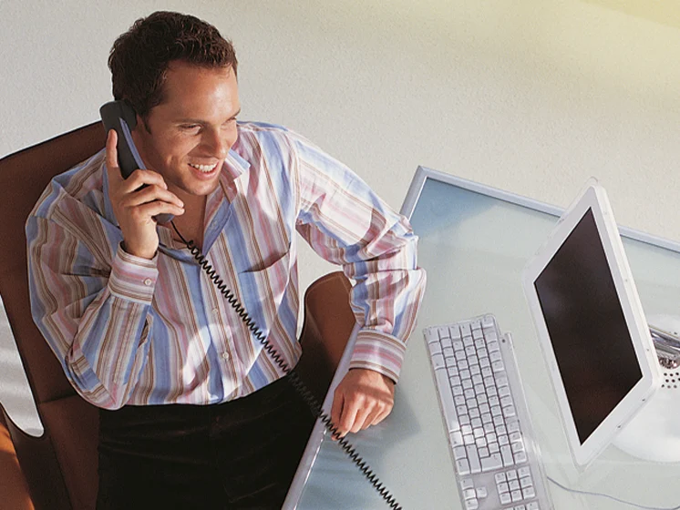 Cover Pro - Man on business phone line