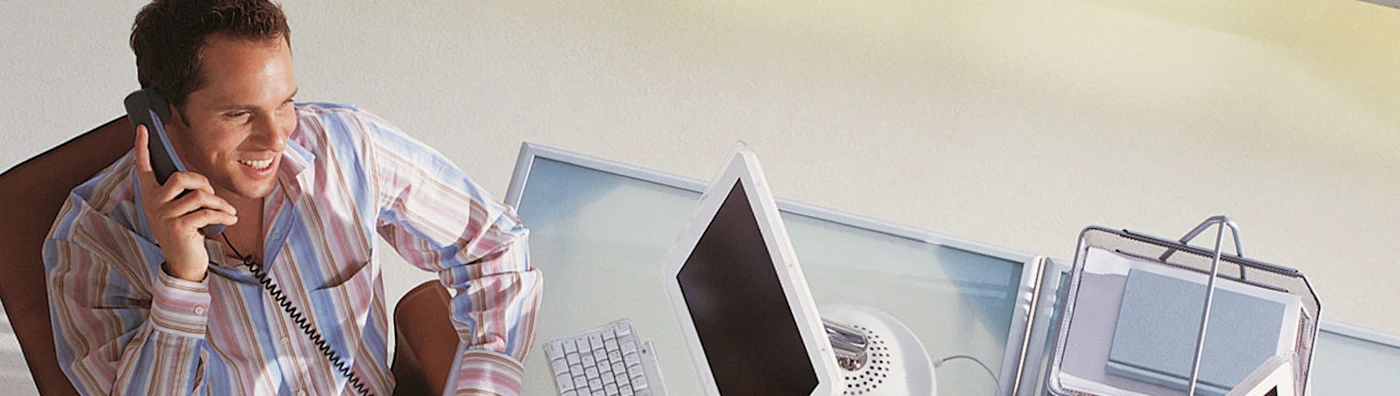 Cover Pro - Man on business phone line