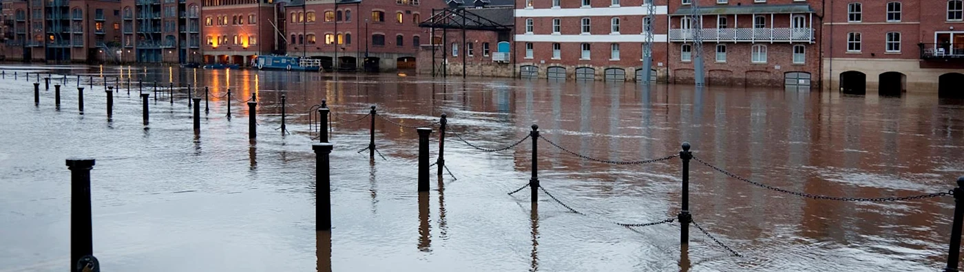 Image of a downtown city flood