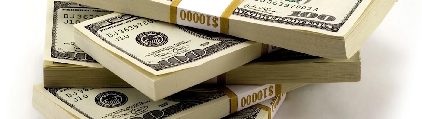 Stacks of $100 bills