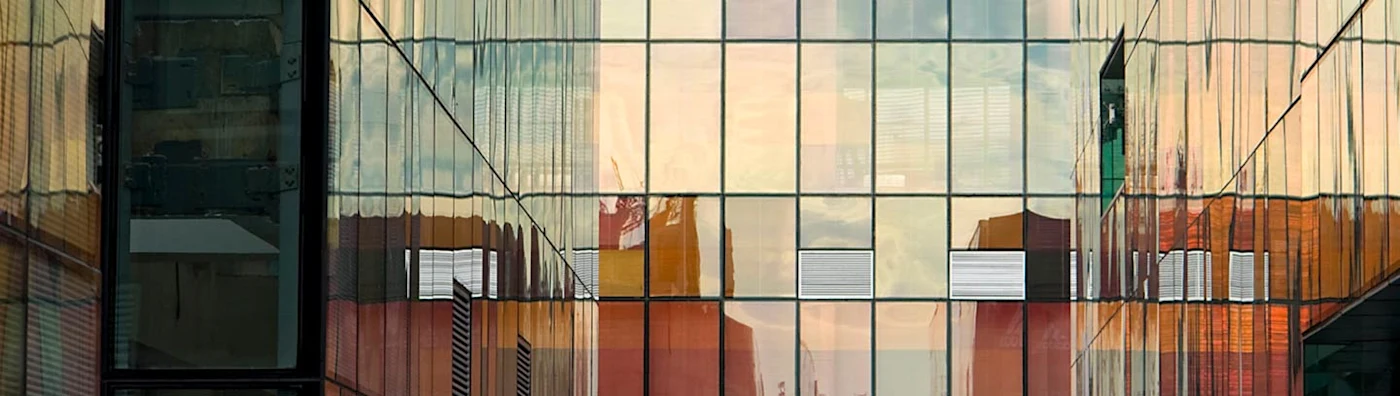 Glass warehouse reflection