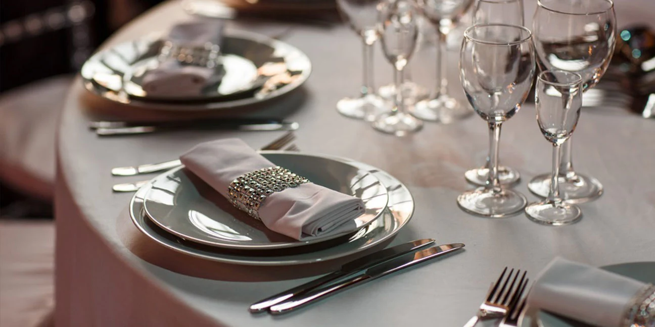 Place setting at a formal event