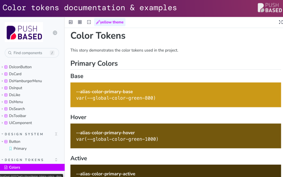 Storybook colors documentation