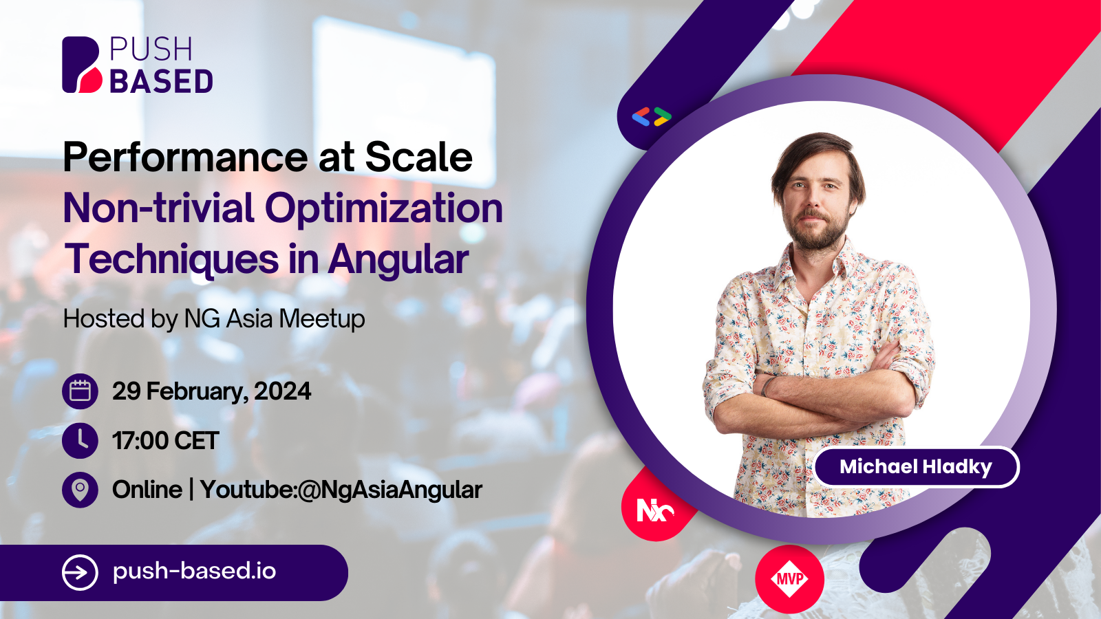 Performance at Scale: Non-trivial Optimization Techniques in Angular at NG Asia Meetup. Poster.