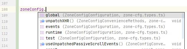 IDE documentation zoneConfig API
