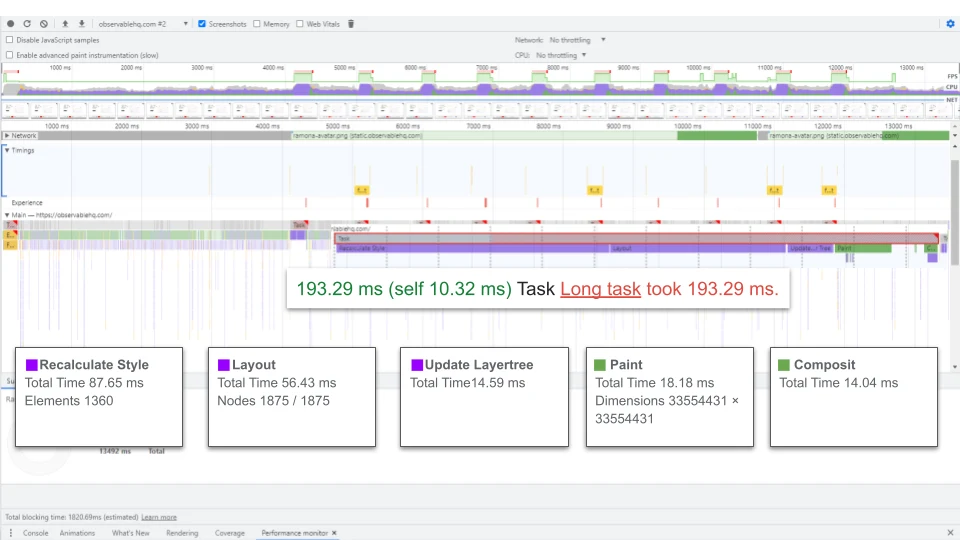 Page Recalculate unoptimized -- Observable HQ - Performance Audit Example