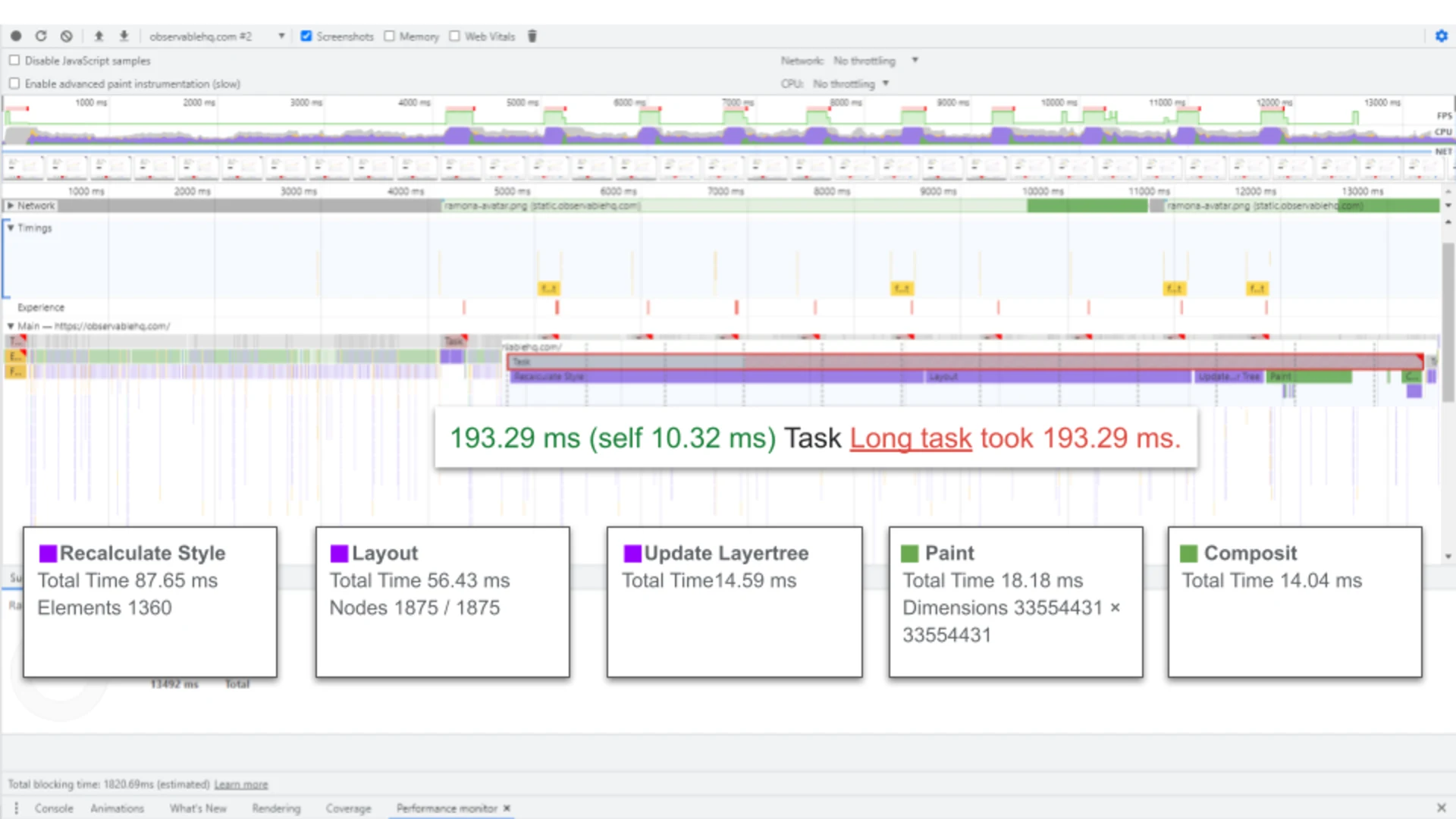 Page Recalculate unoptimized -- Observable HQ - Performance Audit Example