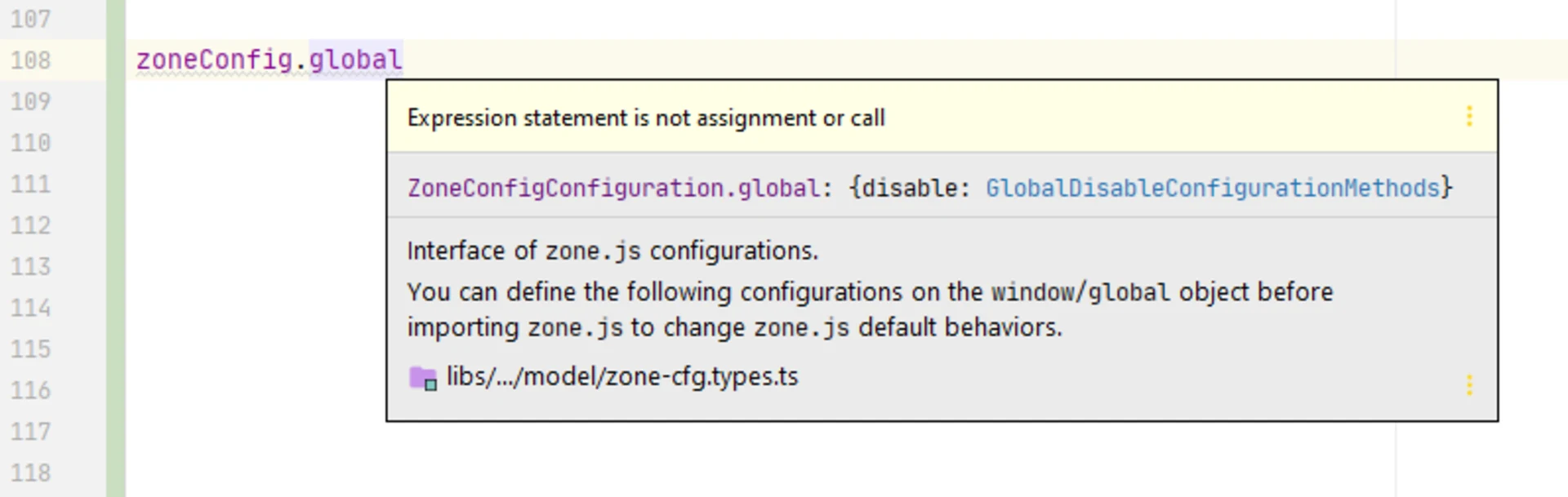 IDE documentation zoneConfig.global
