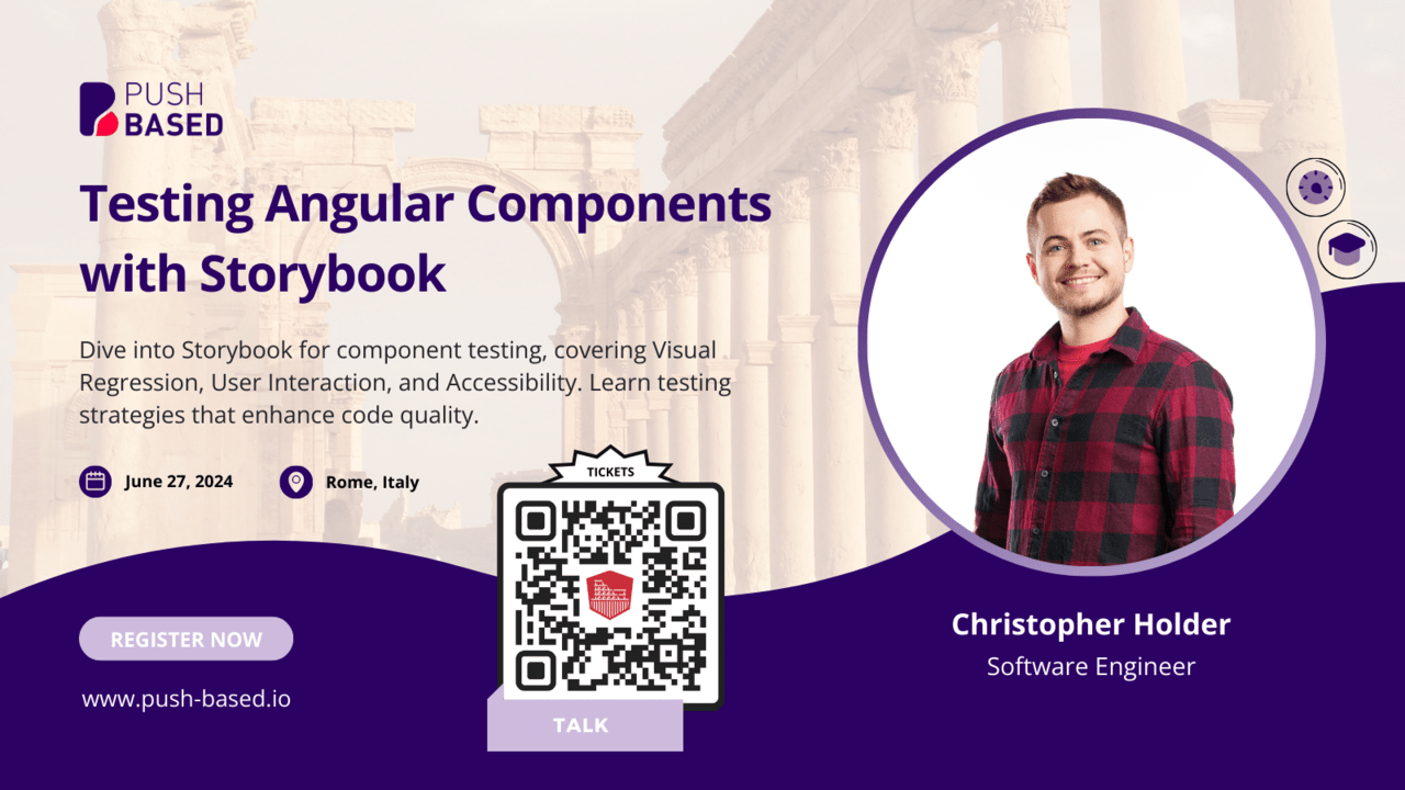 Testing Angular Components with Storybook. Poster.