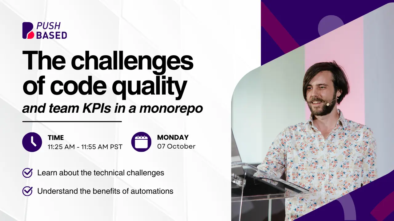 The challenges of code quality and team KPIs in a monorepo. Poster.