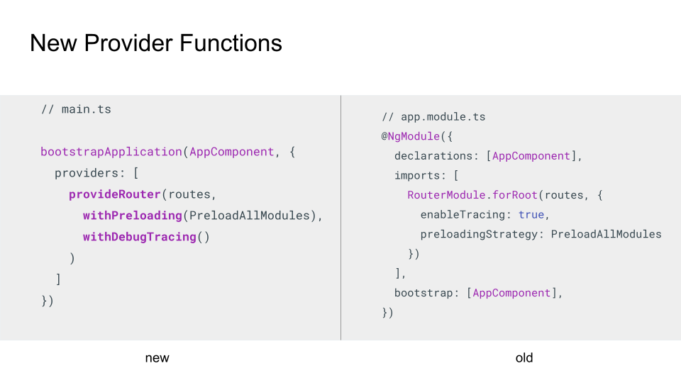 new provider functions