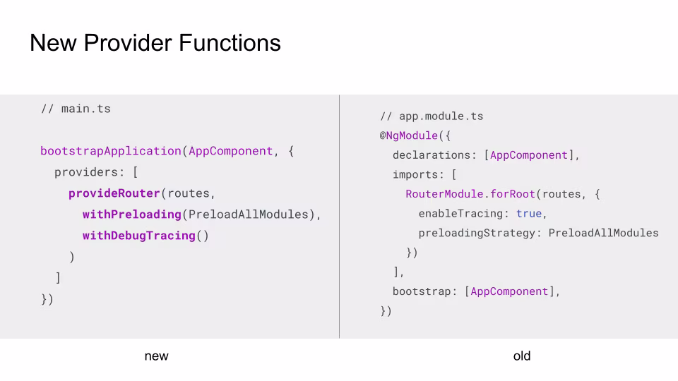 new provider functions