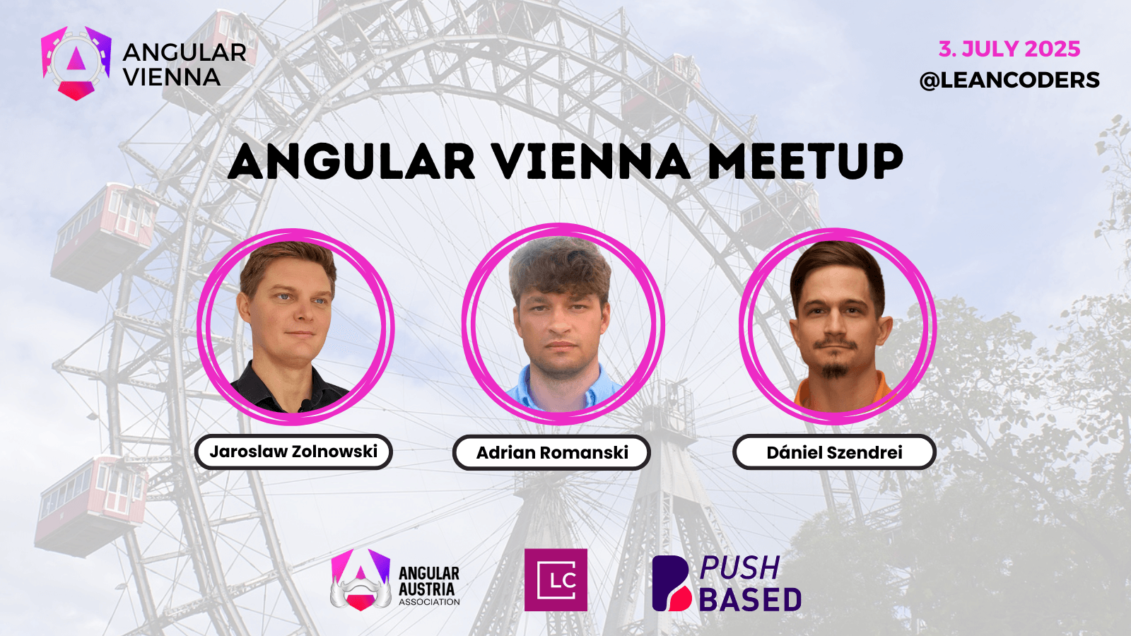 Angular Vienna Summer Meetup July 3rd. Poster.