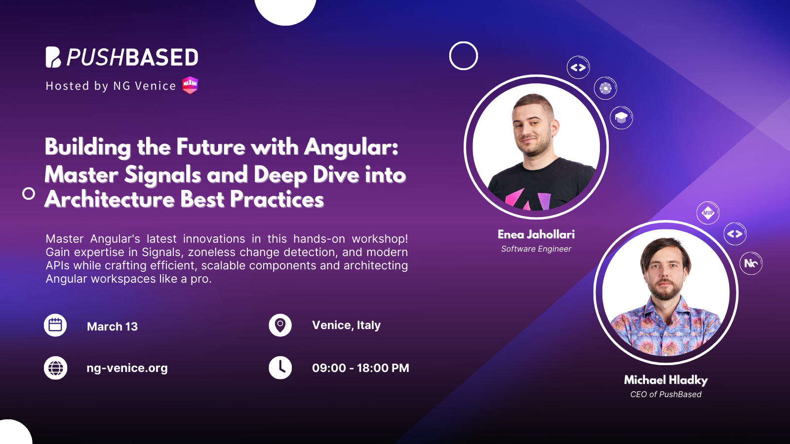 Building the Future with Angular: Master Signals and Deep Dive into Architecture Best Practices | Ng Venice 2025. Poster.