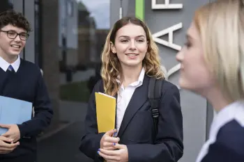 Teenagers waiting to sit their exam