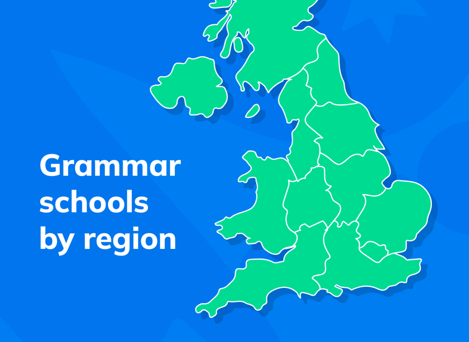 Map of grammar schools by region in the UK
