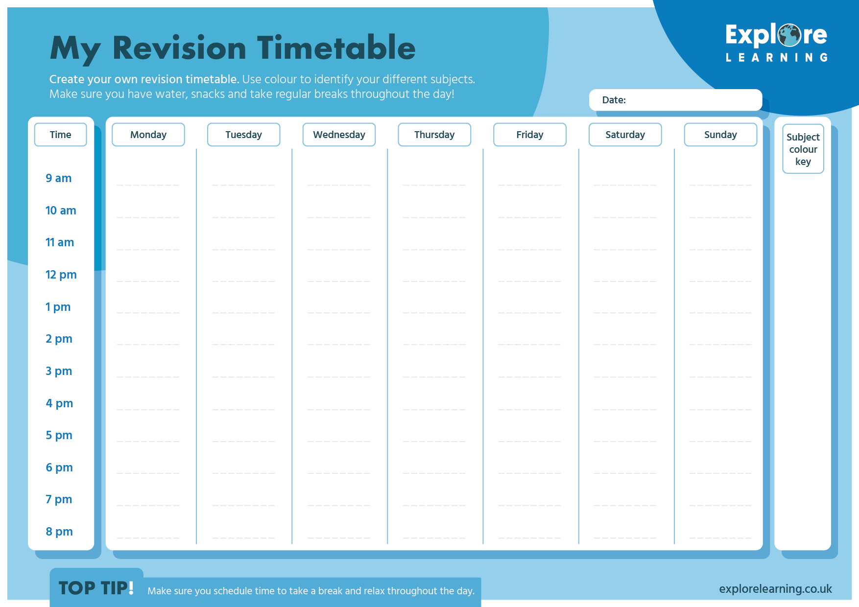 Revision timetables