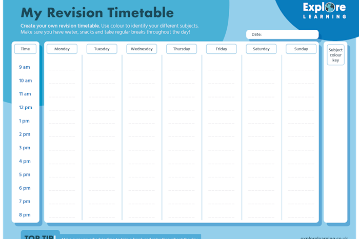 How to make a GCSE revision timetable | Explore Learning